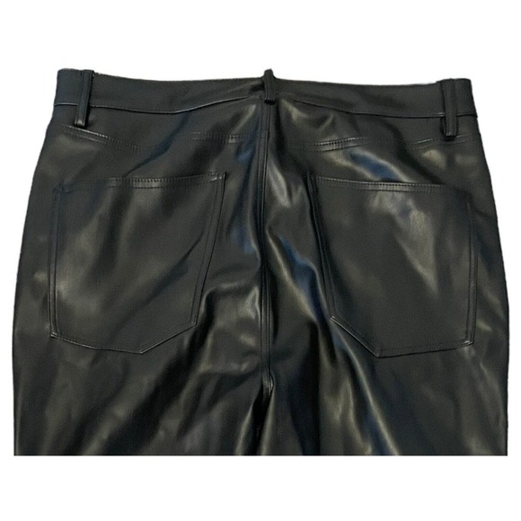 Zara Faux Leather Cropped Pants Black Straight Leg Women’s US Size 8 - Picture 5 of 8
